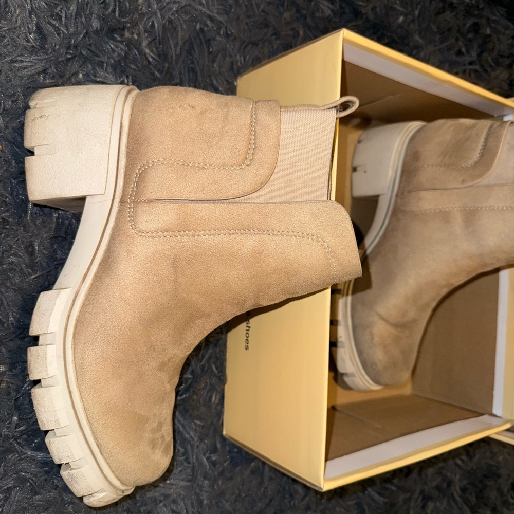 Soda Tan Ankle Booties with Rugged Sole